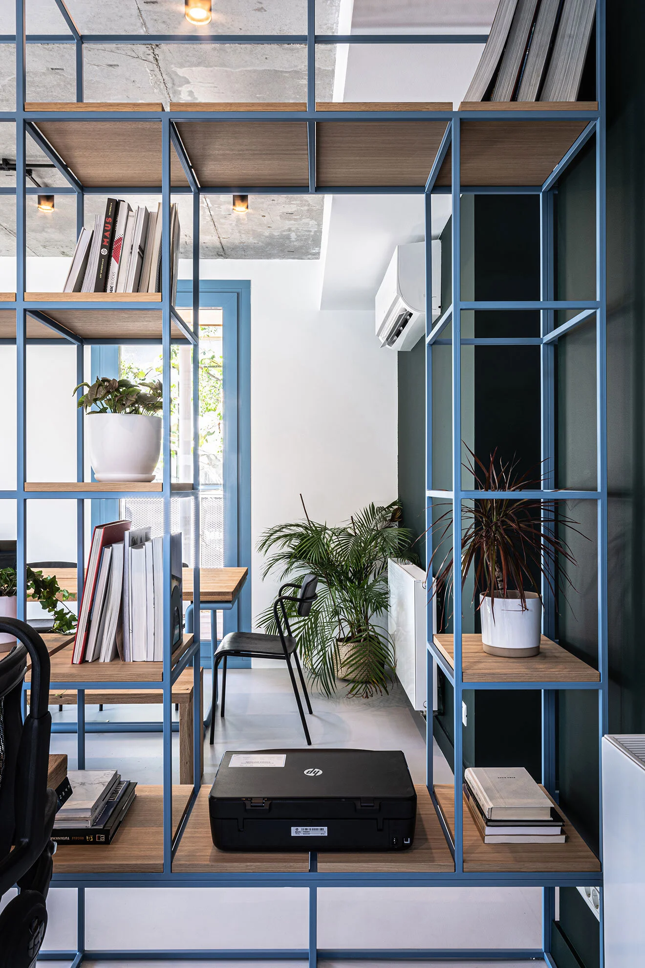 Inside the BetterBuys office &mdash; bookshelves with research materials